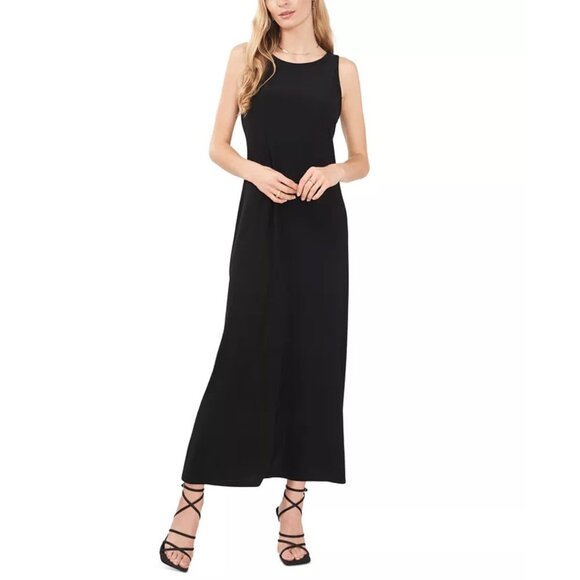 NWT Vince Camuto Keyhole Knit Sleeveless Maxi Dress in Black Sz. XS - Picture 1 of 2